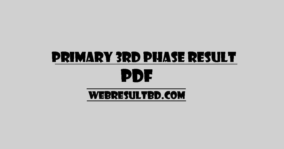 primary 3rd phase result